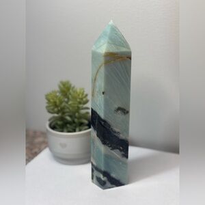 Caribbean Calcite with Tourmaline and Pyrite Crystal Tower